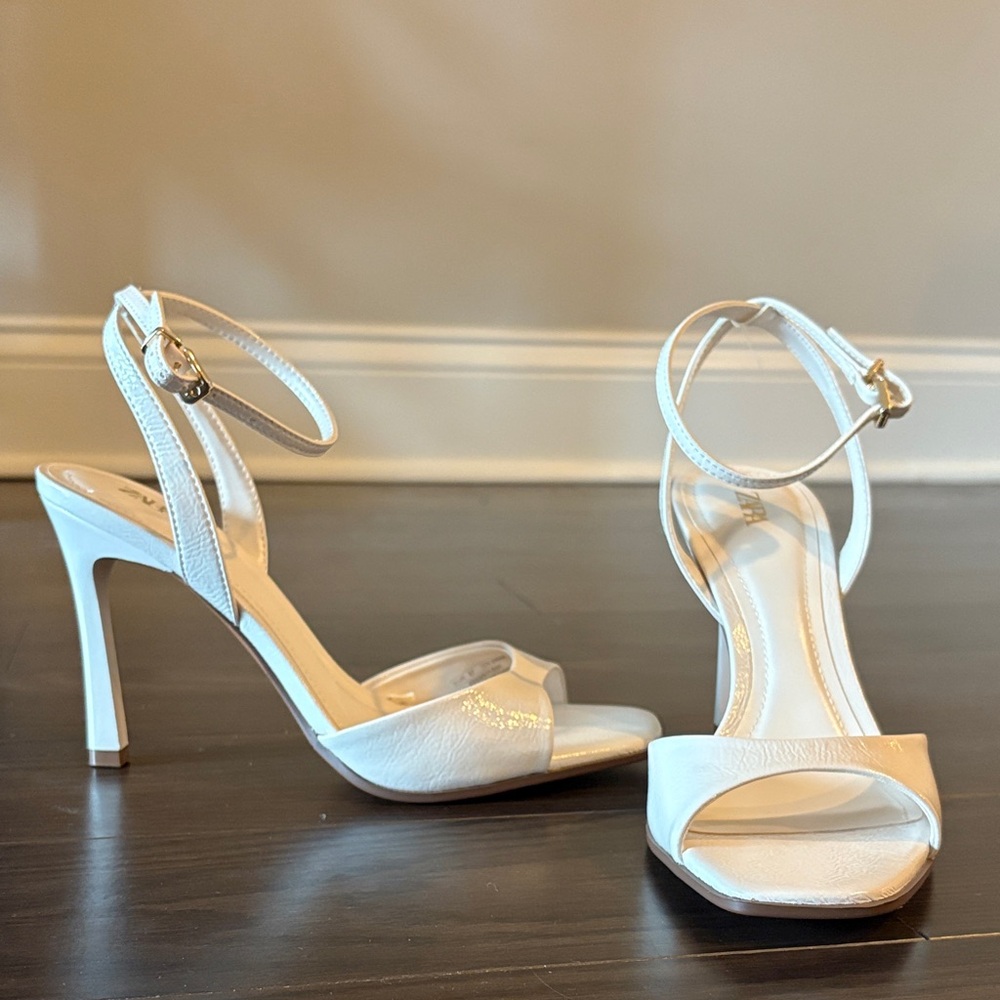 Zara White High Heel Sandals